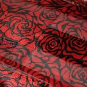 Red and Black Rose Patterned Fabric